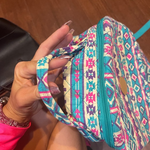 Lilly Reese Teal Pink Striped Back Pack Bookbag Purse - Picture 9 of 9
